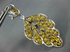 LARGE 11.29CT WHITE & FANCY YELLOW DIAMOND 18K 2 TONE GOLD LEAF HANGING EARRINGS