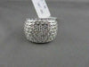 ANTIQUE WIDE 1.66CTW DIAMOND 18KT WHITE FILIGREE PAVE GOLD RING F/G VS/SI