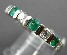 ESTATE 1.71CT DIAMOND & AAA COLOMBIAN EMERALD 14K WHITE GOLD ETERNITY RING 22293