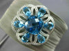WIDE 9.33CT DIAMOND & AAA BLUE TOPAZ 14KT GOLD & STAINLESS STEEL BANGLE BRACELET