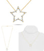 ESTATE .40CT DIAMOND 14KT YELLOW GOLD 3D ROUND & BAGUETTE STAR LOVE NECKLACE