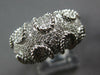 ESTATE WIDE .72CT DIAMOND 14KT WHITE GOLD 3D MULTI ROW BEADED FUNKY COOL RING
