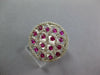 WIDE 1.28CT DIAMOND & AAA RUBY 14KT WHITE GOLD CIRCULAR OPEN FILIGREE FUN RING
