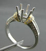 ESTATE WIDE .68CT DIAMOND 14KT TWO TONE SEMI MOUNT ROUND ENGAGEMENT RING #22403