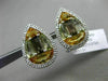 ESTATE .22CT DIAMOND & MULTI GEM 14KT WHITE GOLD 3D PEAR SHAPE CLIP ON EARRINGS