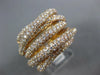 ESTATE EXTRA LARGE 2.37CT DIAMOND 18KT ROSE GOLD MULTI ROW PAVE CRISS CROSS RING
