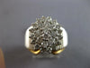 ESTATE LARGE 1.0CT DIAMOND 14KT WHITE & YELLOW GOLD CLUSTER FLOWER FUN LOVE RING