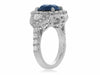 GIA CERTIFIED 6.82CT DIAMOND & AAA SAPPHIRE PLATINUM 3D FILIGREE ENGAGEMENT RING
