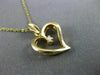 ESTATE .03CT DIAMOND 14KT YELLOW GOLD CLASSIC SOLITAIRE OPEN HEART PENDANT 21719