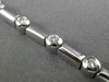 ESTATE .95CT ROUND DIAMOND 14KT WHITE GOLD 3D CLASSIC BEZEL LINK BRACELET #16088