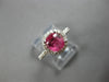 1.4CT DIAMOND & AAA PINK SAPPHIRE 14KT WHITE GOLD OVAL & ROUND ENGAGEMENT RING