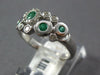 ESTATE .48CT DIAMOND & AAA EMERALD 14KT WHITE GOLD 3D CLASSIC ETOILE FUN RING