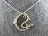 .26CT DIAMOND & AAA RUBY 14KT TWO TONE GOLD 3D LUCKY HAPPY FISH FLOATING PENDANT