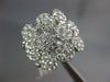 ESTATE LARGE 2.05CT DIAMOND 18K WHITE GOLD 3D MULTI FLOWER CLUSTER COCKTAIL RING