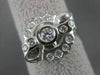 ANTIQUE .40CTW DIAMOND 14K WHITE GOLD FILIGREE BOW CIRCLE COCKTAIL RING #21038