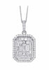 LARGE 2.2CT DIAMOND 18KT WHITE GOLD ROUND & BAGUETTE INVISIBLE FLOATING PENDANT
