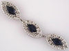 1.38CT DIAMOND & SAPPHIRE 14K WHITE GOLD ROUND & MARQUISE SHAPE FLOATING PENDANT
