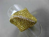 ESTATE LARGE 3.30CT DIAMOND YELLOW SAPPHIRE 18KT YELLOW GOLD MULTI ROW LEAF RING
