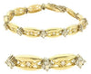 ESTATE WIDE 1.82CT DIAMOND 14KT 2 TONE GOLD FLOWER XO FUN TENNIS BRACELET