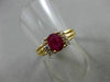ESTATE 1.07CT DIAMOND & AAA OVAL RUBY 14KT YELLOW GOLD ENGAGEMENT RING #4257