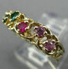 ESTATE .26CT AAA MULTI GEM 14K YELLOW GOLD ETOILE CRISS CROSS FLOWER RING #25883