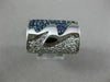 ESTATE LARGE 1.65CT DIAMOND & AAA SAPPHIRE 18KT WHITE GOLD 3D FILIGREE WAVE RING
