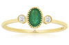 .50CT DIAMOND & AAA EMERALD 14KT YELLOW GOLD OVAL & ROUND 3 STONE FILIGREE RING
