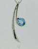 1.53CT DIAMOND & AAA BLUE TOPAZ 14K WHITE GOLD 3D PEAR SHAPE & ROUND FUN PENDANT