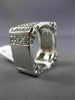 ESTATE WIDE 1.36CT DIAMOND 18KT WHITE GOLD 3D SQUARE PAVE ANNIVERSARY RING #478