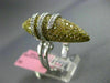 ESTATE EXTRA LARGE 3.30CT DIAMOND 18K WHITE & YELLOW GOLD MARQUISE COCKTAIL RING