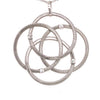 ESTATE LARGE .18CT DIAMOND 18KT WHITE GOLD 3D ETOILE FLOWER FUN FLOATING PENDANT