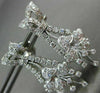 ESTATE LARGE 2.62CT DIAMOND 14KT WHITE GOLD 3D FLOWER BUTTERFLY HANGING EARRINGS