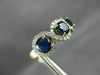 ESTATE 2.1CT DIAMOND & AAA SAPPHIRE 14K YELLOW GOLD THREE STONE ANNIVERSARY RING
