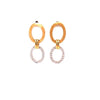 .73CT DIAMOND 18KT 2 TONE GOLD 3D MATTE & SHINY DOUBLE OVAL FUN HANGING EARRINGS
