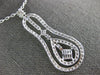 LARGE 1.84CT DIAMOND 18K WHITE GOLD ROUND & PRINCESS INVISIBLE TEAR DROP PENDANT