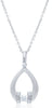 .10CT DIAMOND 14KT WHITE GOLD CLASSIC SOLITAIRE TEAR DROP FUN FLOATING PENDANT