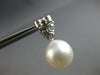ESTATE LARGE 1.87CT DIAMOND & AAA SOUTH SEA PEARL 18KT WHITE GOLD 3D HANGING EARRINGS