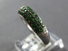 WIDE .90CT DIAMOND & TSAVORITE 14K WHITE GOLD MULTI ROW WEDDING ANNIVERSARY RING