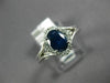 ESTATE 1.15CT DIAMOND & AAA SAPPHIRE 14K WHITE GOLD CLASSIC OVAL ENGAGEMENT RING