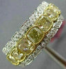 WIDE 7.56CT WHITE & FANCY YELLOW DIAMOND 18KT 2 TONE GOLD ANNIVERSARY RING
