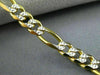 ESTATE LONG 14KT WHITE & YELLOW GOLD DIAMOND CUT FIGARO WOMEN'S BRACELET #22841