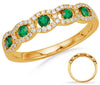 .50CT DIAMOND & AAA EMERALD 14K YELLOW GOLD 3D 5 STONE HALO FUN ANNIVERSARY RING
