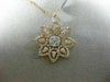 ESTATE LARGE 1.13CT DIAMOND 14KT ROSE GOLD 3D CLUSTER FLOWER SUNBURST PENDANT