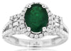 2.33CT DIAMOND & AAA EMERALD 14KT WHITE GOLD OVAL ROUND BAGUETTE ENGAGEMENT RING