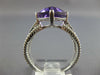 ESTATE 2.61CT DIAMOND & AAA AMETHYST 14KT WHITE GOLD 3D CUSHION & ROUND FUN RING