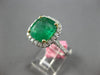 GIA LARGE 4.84CT DIAMOND & AAA EMERALD 18KT 2 TONE GOLD CLASSIC ENGAGEMENT RING