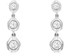 .35CT DIAMOND 14KT WHITE GOLD PAST PRESENT FUTURE HAMMER LOOK HANGING EARRINGS