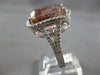 EXTRA LARGE 18.7CT DIAMOND & AAA PINK TOURMALINE 14KT WHITE GOLD ENGAGEMENT RING