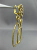 ESTATE LARGE 3.21CT DIAMOND 18KT YELLOW GOLD 3D OVAL CHANDELIER HANGING EARRINGS