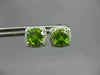 ESTATE 2.29CT DIAMOND & AAA PERIDOT 14KT WHITE GOLD 3D SQUARE HALO STUD EARRINGS